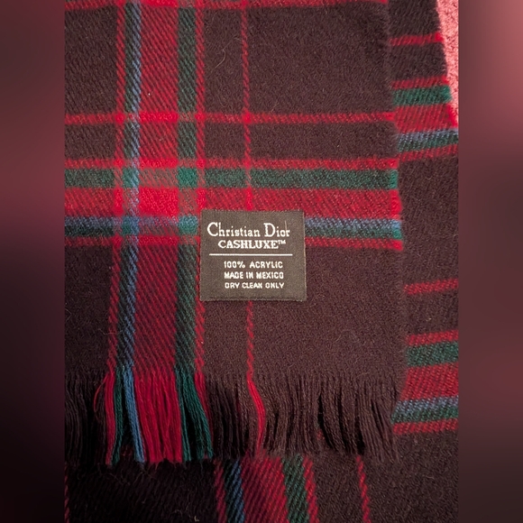Christian Dior Plaid Winter Scarf - Picture 2 of 2